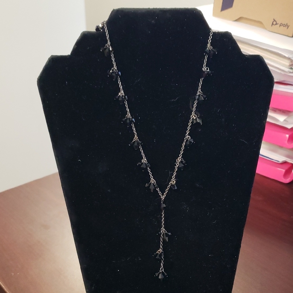 White House Black Market Black Beaded Necklace NWT